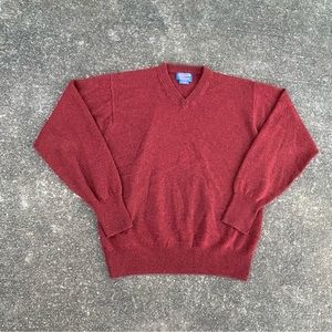 Vintage 90s Pendleton Pure Lambswool Long Sleeve Sweater Burgundy Men’s L V Neck